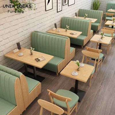 Double Side High Back Commercial Cafeteria Furniture Leather Restaurant Booth Seating