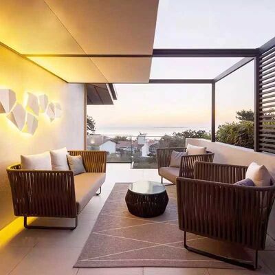 Italian Style Outdoor Garden Furiture Weather Resistant Rattan Lounge Set