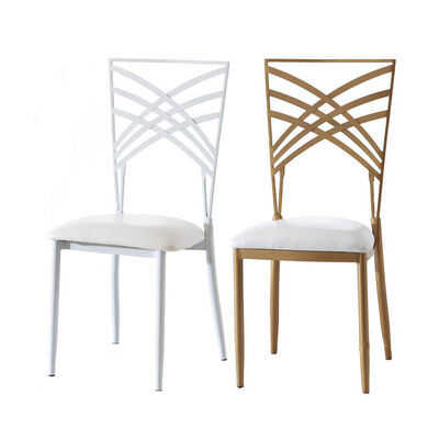 Supplies Metal Gold White Wedding Banquet Chiavari Chair With Cushion For Event