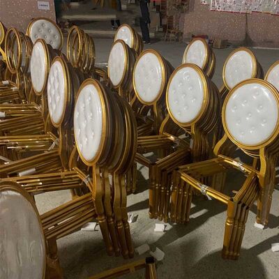 Party Hall Wedding Banquet Chairs Rental Round Back Restaurant Gold 38x40x93cm
