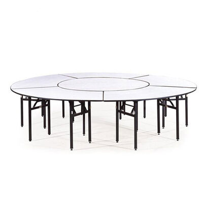 Plywood Crescent Banquet Folding Table And Chairs Arc Shaped Corner 6ft 8 Ft