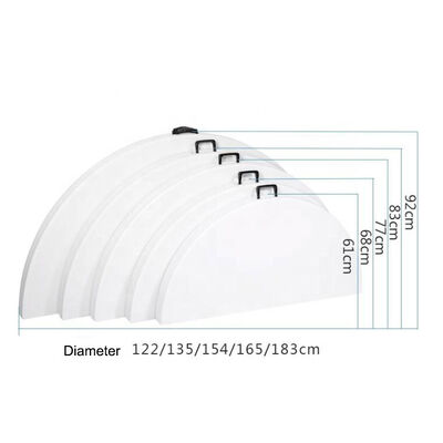 Six Foot 8 Foot Folding White Round Plastic Banquet Table For 10 Seater Outdoor