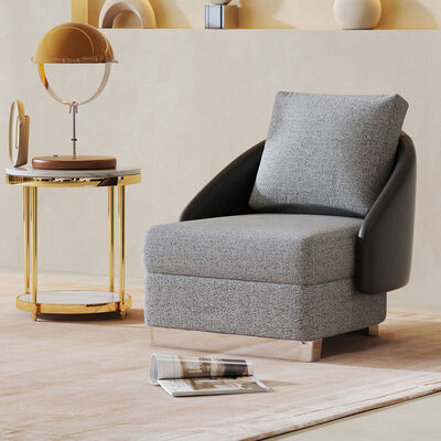 Black Grey High Back Single Seater Sofa Wingback Accent Chair Gray Italian 78cm