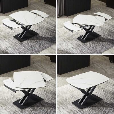 2 Seater Small Extendable Dining Table And Chairs Black White Long Flexible Sets