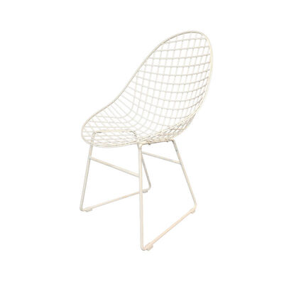Steel Metal Frame Dining Chair With Gold Legs Outdoor Leisure Seating 55x58x93.5cm