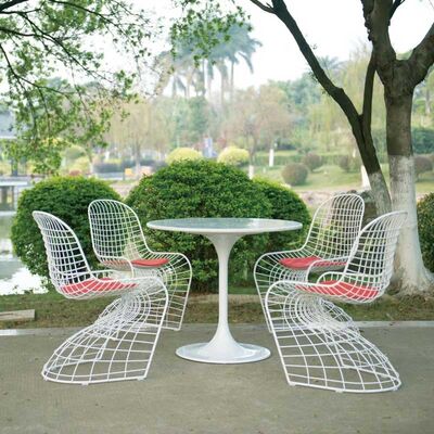 S Shaped Metal Wire Outdoor Dining Chair Classic Designer Simple 53x65x89cm