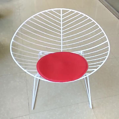 Metal Wire Chair Cafe French Metal Moon Chair Outdoor Furniture 55x52x81cm