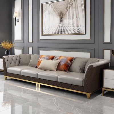 100 By 100 10 X 7 Tufted Living Room Sectional Sofa Couch Leather European