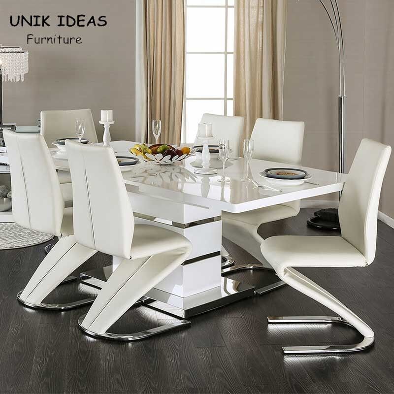 MDF Extendable Dining Table Set 6 / 8 Seat For Modern Apartment
