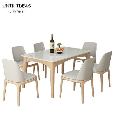 Goede prijs Noordse 6 Seater Vastgestelde de Kras Bestand Aangepaste Grootte van de Luxe Marmeren Eettafel online