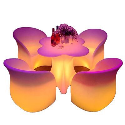 Goede prijs Moderne KTV Goedkope prijs Outdoor Coffee Shop Afstandsbediening LED PE Tafel en Sofa Set voor Cocktail Bar online