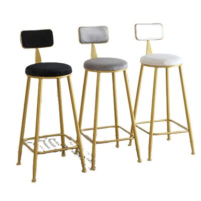 Goede prijs Warm te koop Nordic hoog goedkoop Counter Meubels Gold Metal Velvet Back Luxe Keuken Moderne hoge kruk Barstoelen voor bartafel online