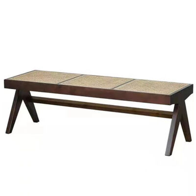 Goede prijs Nieuw ontwerp Moderne stoel van massief hout Rattan Bank Leisure Eetstoel Bed Voetbank Schoenenbank online