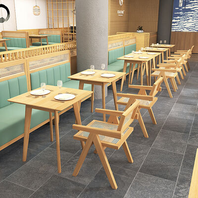 Goede prijs Moderne restaurant stand zitplaatsen café winkel eetruimtes Sofa stoelen van massief hout rotan online