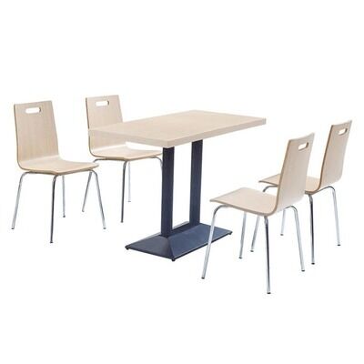 Goede prijs Wholesale Price Restaurant Table and Chair Bentwood 4 Seater With Metal Frame online