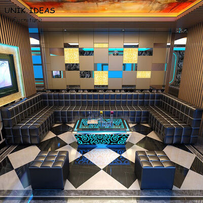 Goede prijs 11 10 Seater Blauwe Zwarte U-vormige Sectionele Sofa With Recliners Led Cube Lijst online