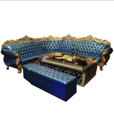 Goede prijs Het aangepaste Blauwe Materiaal van Sofa Set Metal Velvet Sponge van de Verfbar online