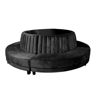 Goede prijs Van de de Clubzitkamer van de hotelhal de Stof van Sofa Black Curved Circular Velvet online