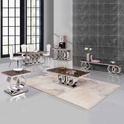 Goede prijs Moderne Koffietafel 20mm van het Woonkamerroestvrije staal Marmeren Eettafel online